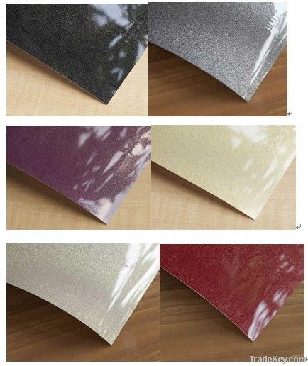 PVC decorative film with metallic sparkle