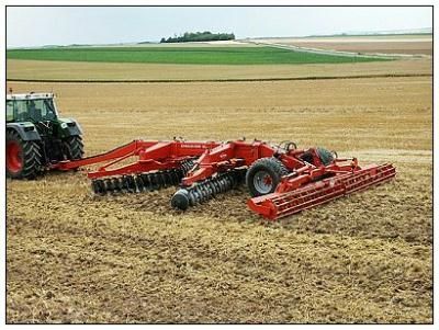 Farm equipment compact tractor heavy duty offset hydraulic pull type trailing disc harrow  