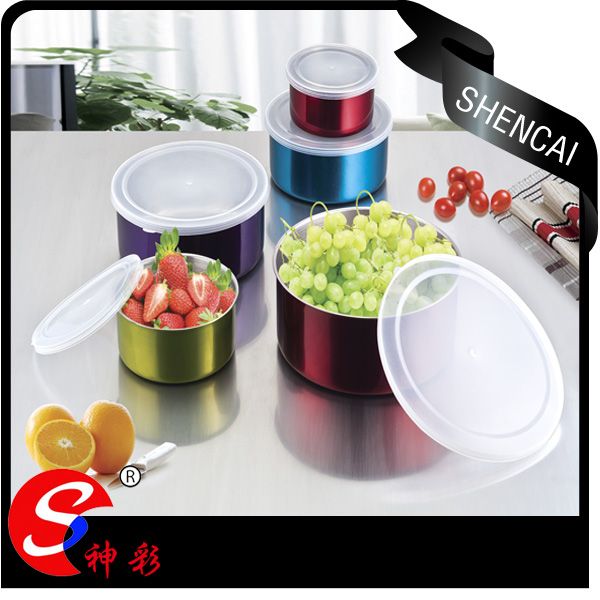 10pcs Colorful Stainless Steel Mixing Bowl Set Canister Set  