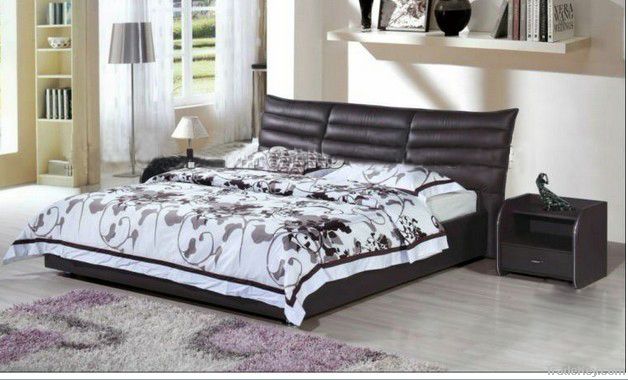 King Queen Twin size Cool Modern leather bed Frame bedroom furniture P