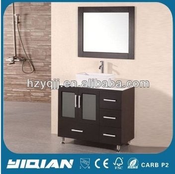 North America Latest Design MDF, Solid Oak Bathroom Vanity Furniture