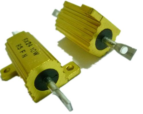 gold aluminum encased power wire-wound resistors