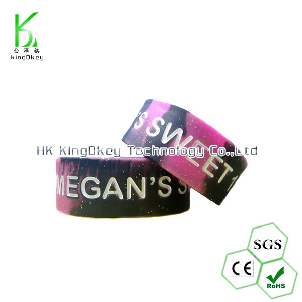 glitter silicone wristband