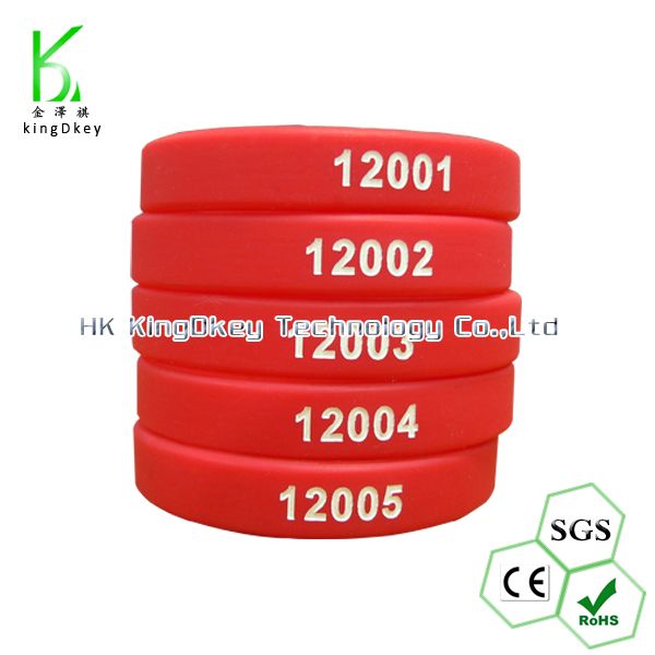 numbered silicone wristband