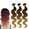 Wholesale Body wave brazilian colored three tone hair weave cheap ombre hair extension