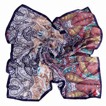 Scarf with Printed Design, Made of 100% Silk, Customized Designs are Accepted