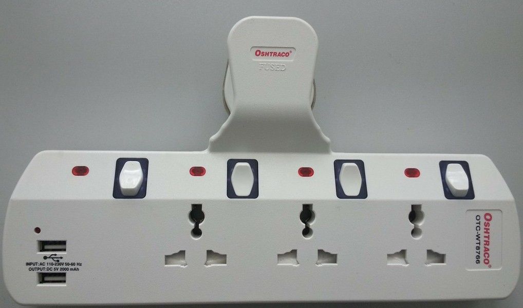 EXTENSION SOCKET WITH INDIVIDUAL SWITCH AND USD PORT