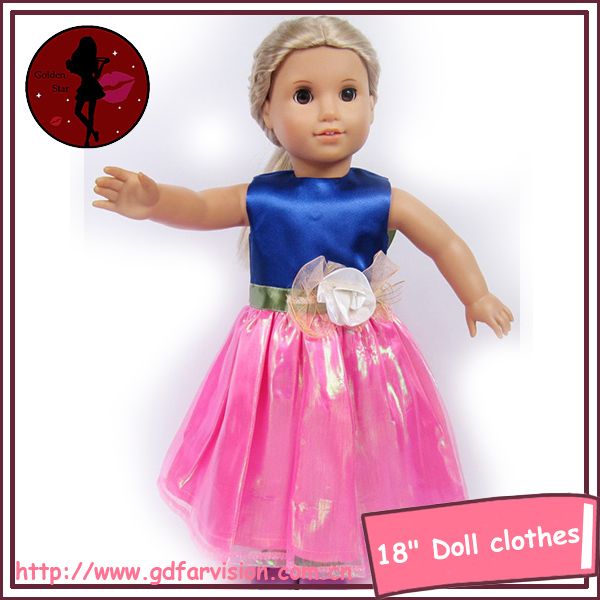 OEM fashion girl doll dress, 18 inch baby doll dress on sale