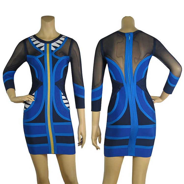 New Fashion 2014 WL149 Long Sleeve bandage dress