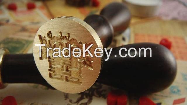 elegant and fashion wedding wax stamp with custom logo