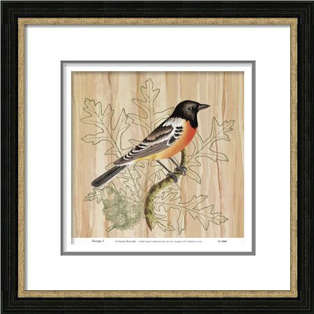 Hand-Painted Abstract Oil Painting with PS Frame for Bird Image