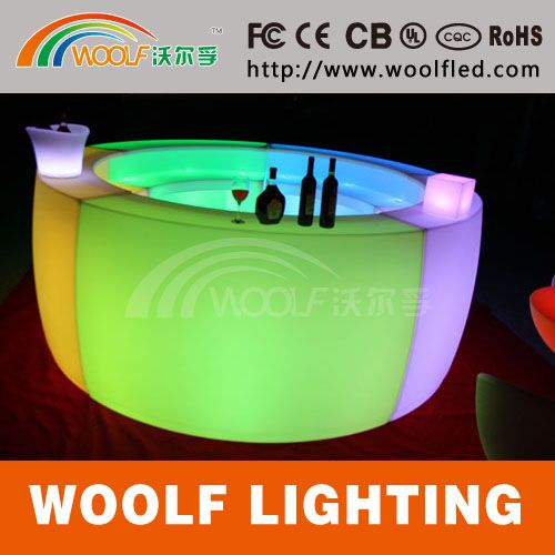 Commercial Plastic Modern Restaurant LED Coffee Bar Table