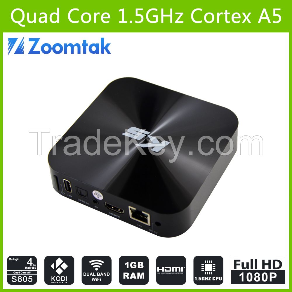 Cheap Amlogic S805 quad core KODI 1G RAM 8G Flash ott tv box