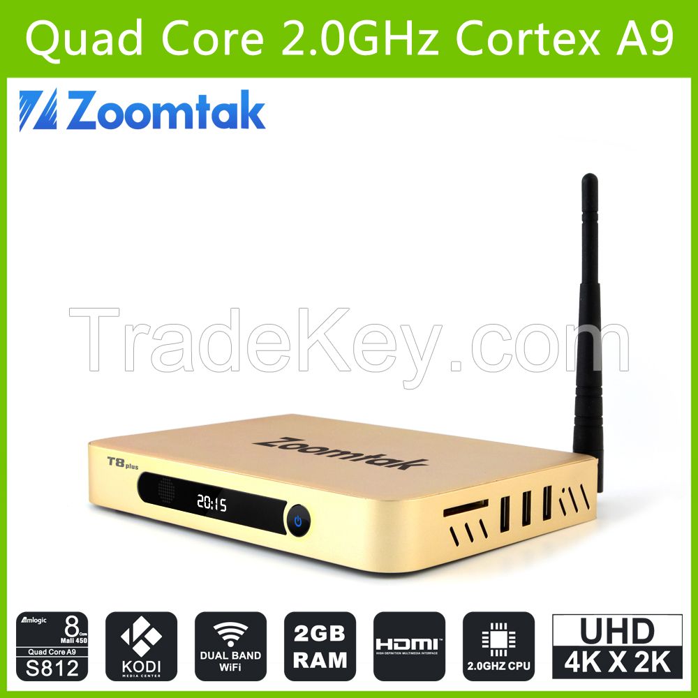 Amlogic S802 quad core 4k H.265 smart tv box android with 2G RAM 8G Flash