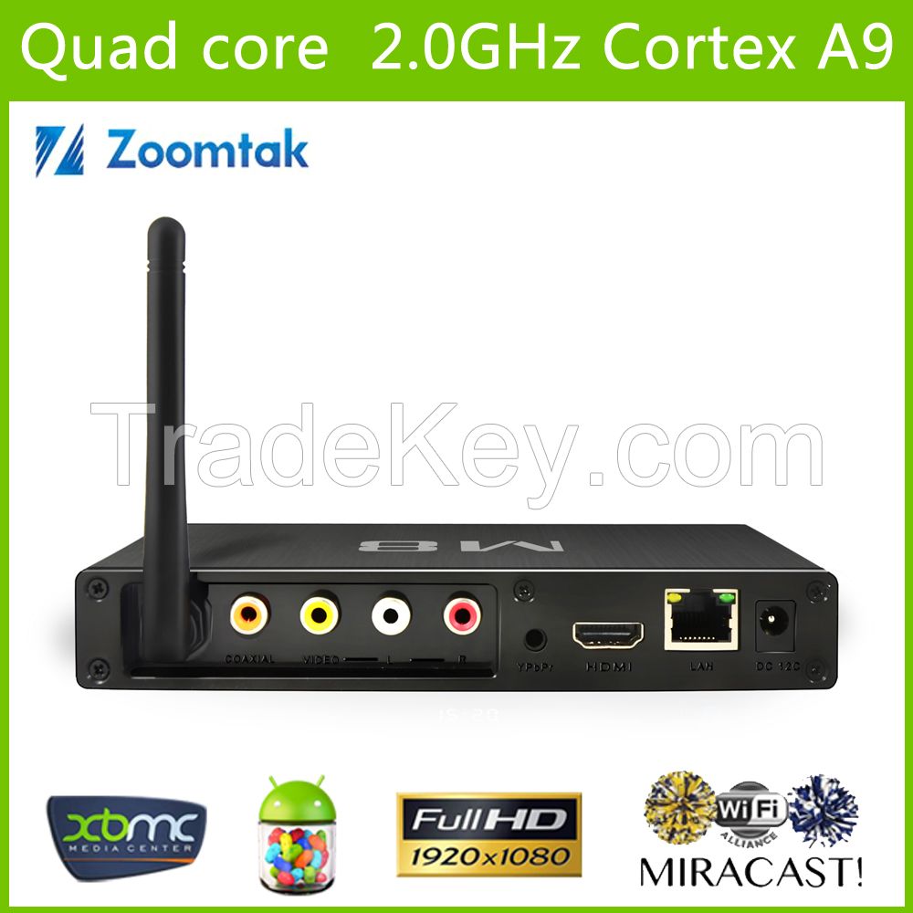 Amlogic S802 quad core KODI 4k m8 android tv box with 2G RAM 8G Flash