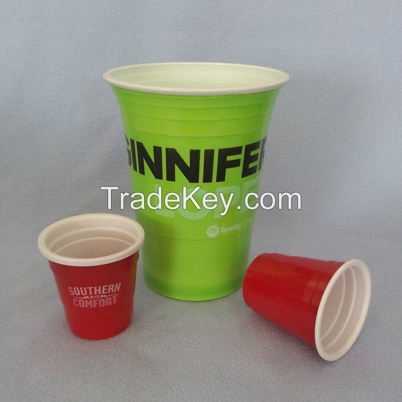 ps 16oz disposable plastic bicolor cup 