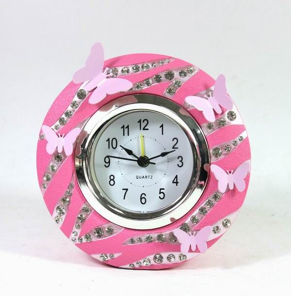 Polyresin Table Alarm Clock with Butterfly