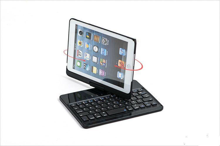 360 Swivel Rotating Stand Case Cover with Bluetooth Keyboard For iPad Mini 2