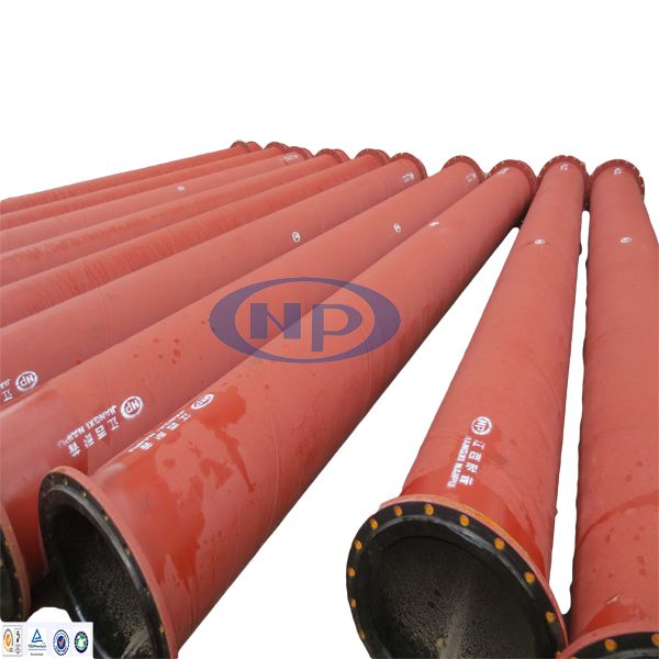 DN200 rubber lined steel wear- resisting pipe for mine