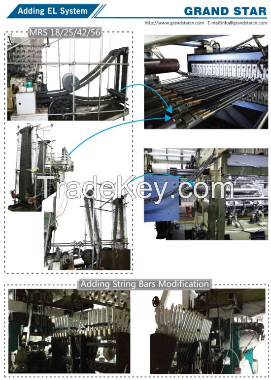 Jacquard fabric knitting machine/Raschel Knitting machine modification service -Adding EL (Electronic Lateral)system to Karl Mayer Machine