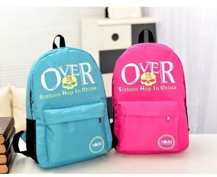 Letter Over Logo Printing Leisure Women Backpack for Boys and Girls Nylontravel Casual Backpack