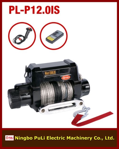 12000lb/6000kg/6ton 4wd off-road/suvs/jeep/truck electric recovery winch wireless remote trailer with synthetic/fiber rope 