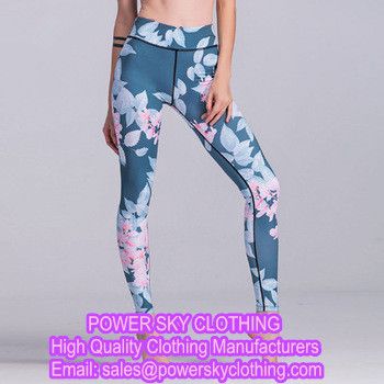 Custom Ladies Sports Leggings Gym Clothes Sexy Running Floral Print Yoga Tights Women Fitness Yoga Pants From Power Sky Garment Factory