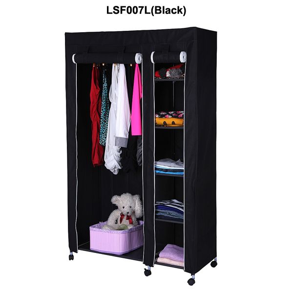 portable folding canvas wardrobe with wheels LSF007