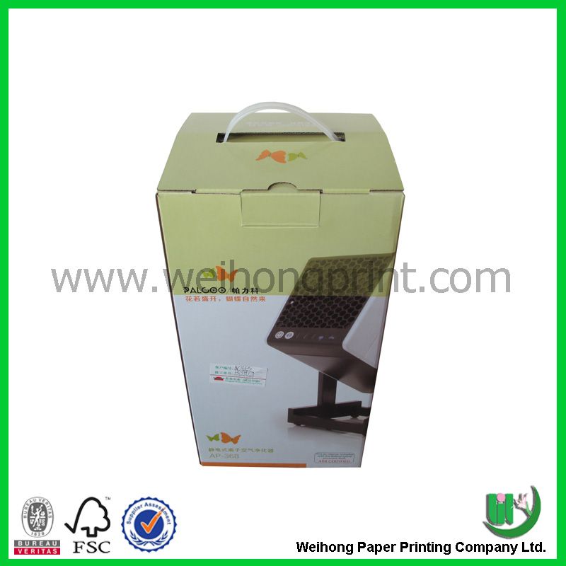 Corrugated Paper Box with Plastic Handle