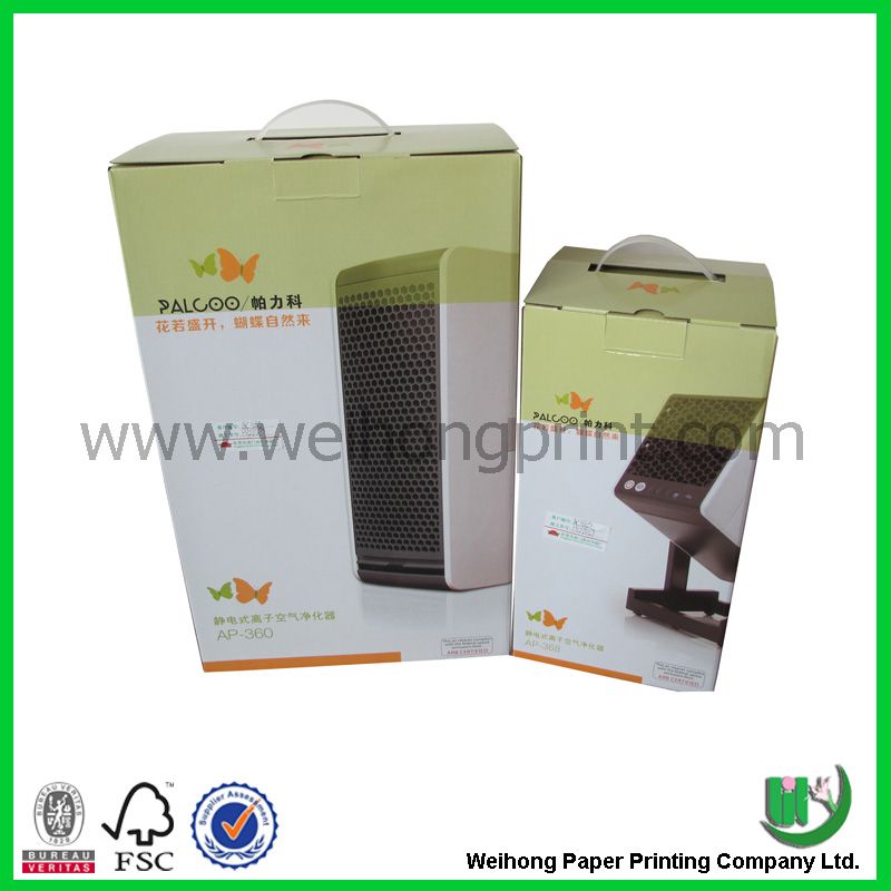 Corrugated Paper Box with Plastic Handle
