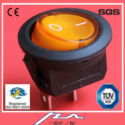 2p illuminated one way electrical with PA66 boat miniature electrical waterproof rocker switch