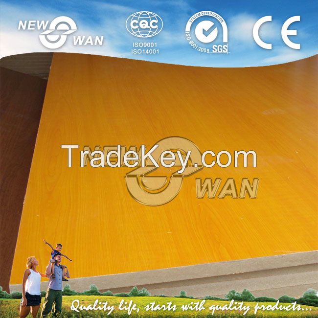 Waterproof 18mm Melamine Laminated MDF Board, Melamine MDF Sheet 