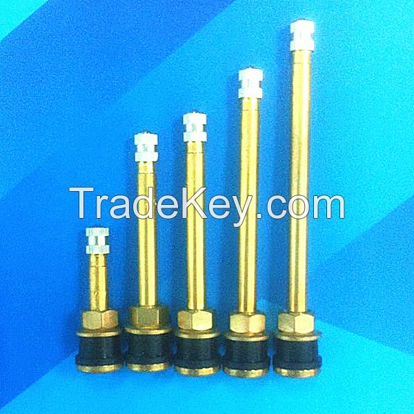 Clamp-in metal tubeless tire valve for truck and bus