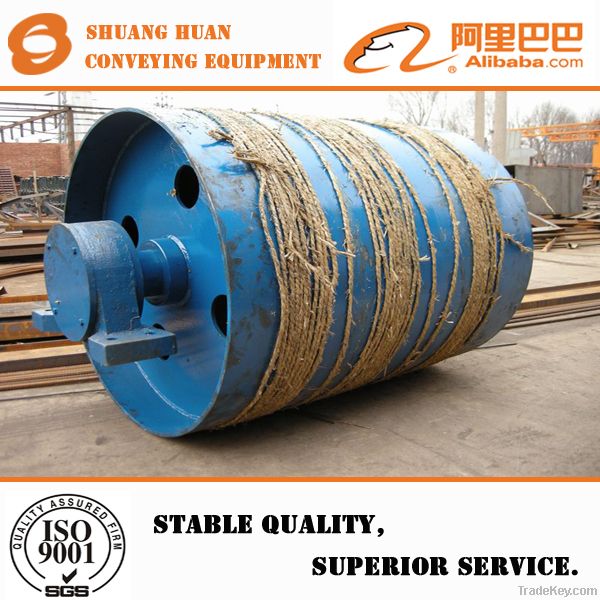 Rubber lagging drive drum pulley