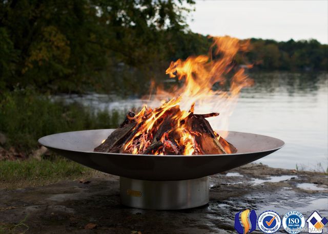 Cast iron fire pit steel bowl