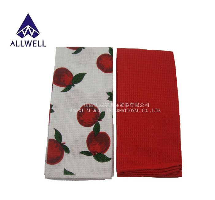 Set of  2 Waffle Kitchen Towel with printed