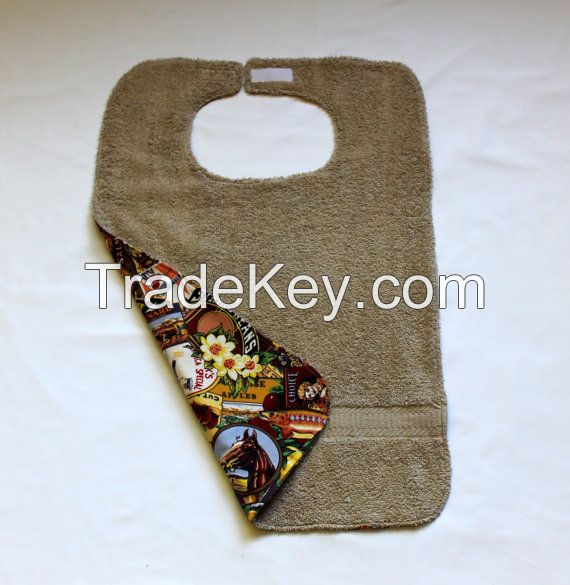 Printed Cotton with Terry Fabric Adult Bib 