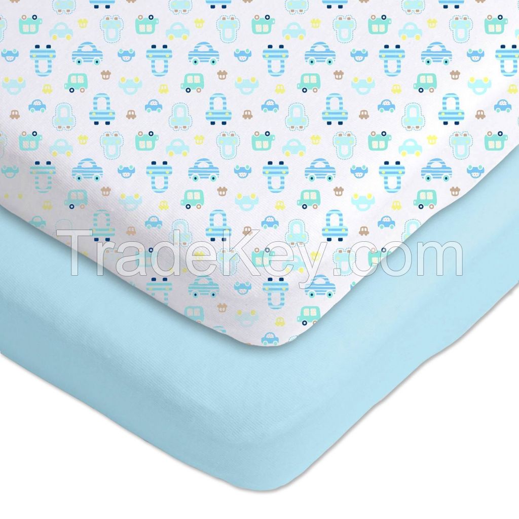 Light Colors Printed Baby Size Fitted Sheets