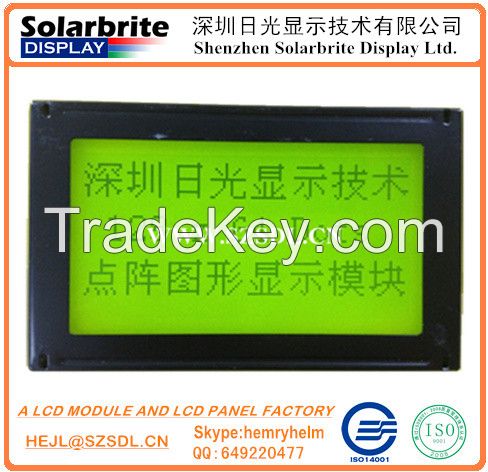 128Ã64 COB lcd module green fstn lcd module graphic module