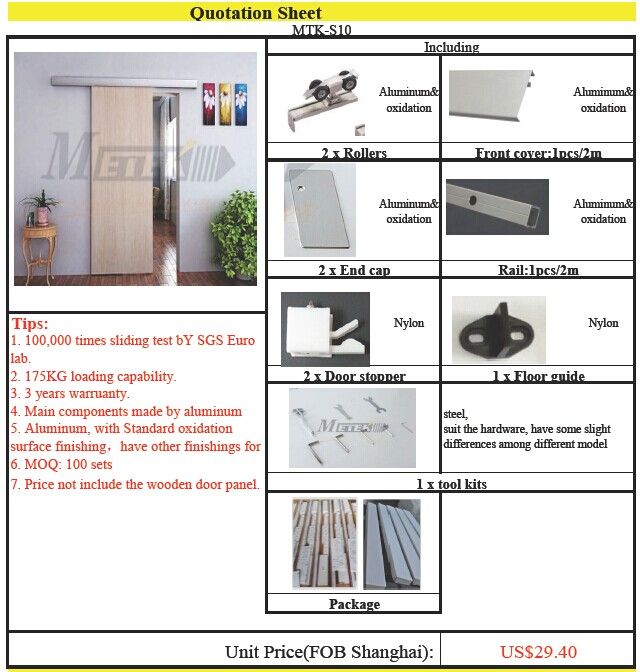 aluminium alloy sliding door hardware for wood door