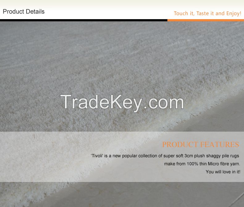 Pure white worm bedroom microfiber shaggy carpets