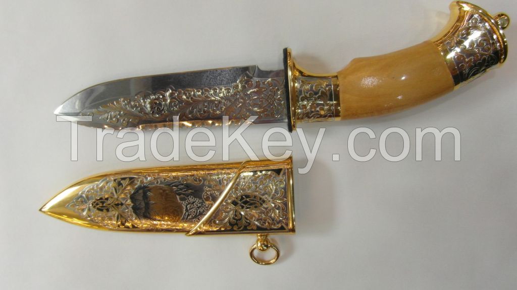 The knife souvenir, decorated in all-metal sheath