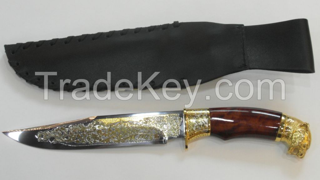 The knife souvenir Taganai-C, decorated in all-metal sheath