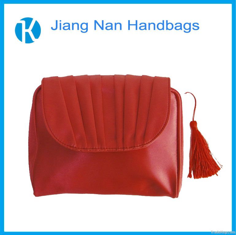 Red Luxurious Makeup Bag With Tassel