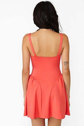 Coral A-line Casual Dress for Women