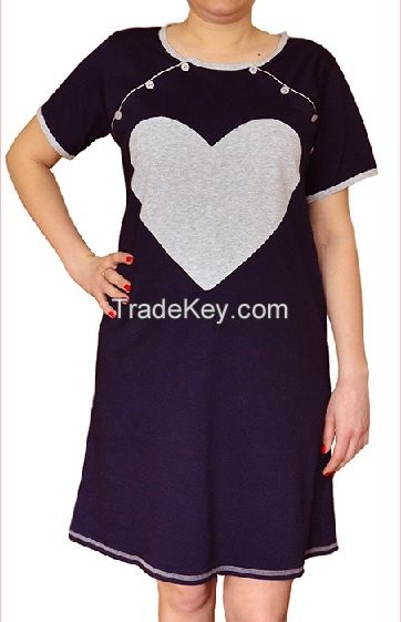 Maternity and Nursing Nightdress with Heart 