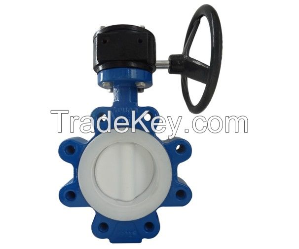 Full PTFE lug type butterfly valve