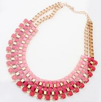 fashion jewelry bright colors statement necklace