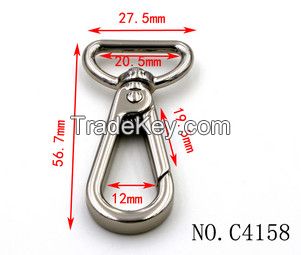 Nickel color swivel trigger clip snap hook