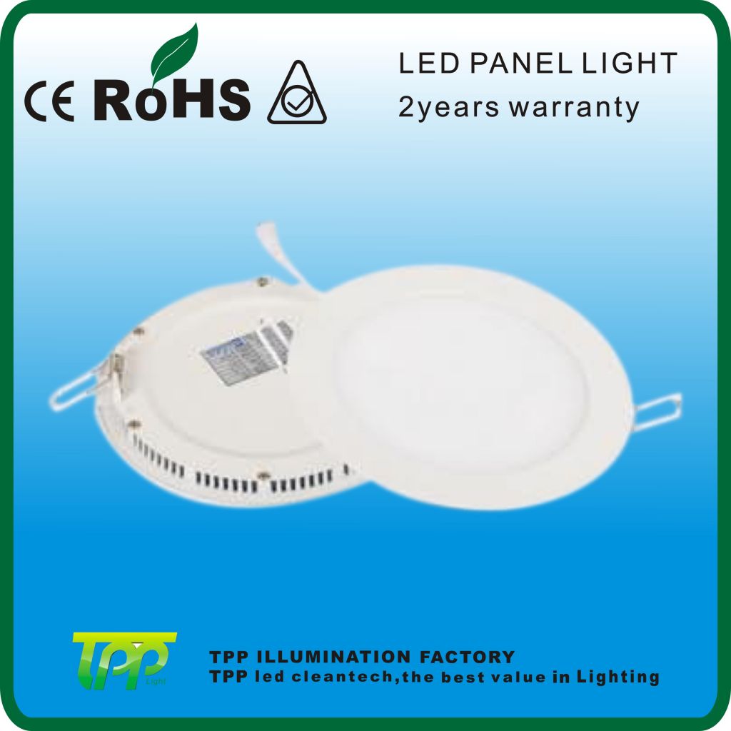 Led panel light with recessed side emitting